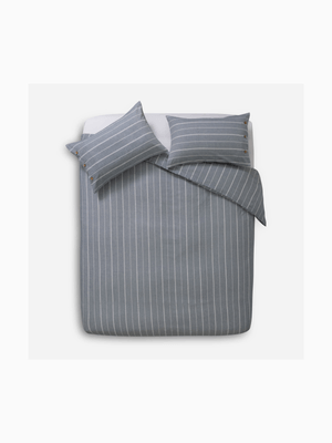 Chambray Blue Stripe Duvet Cover