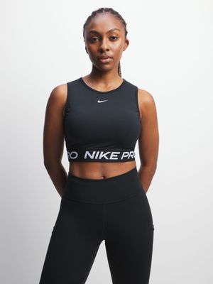 Womens Nike Dri-Fit Pro Black Cropped Tank Top