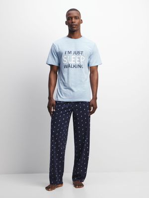 Jet Men's Blue/Navy Sleep Walking Pyjama Set