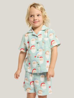 Cotton On Kids  Blue Riley Unisex Short Sleeve Pyjama Set