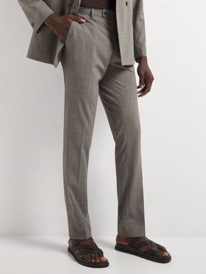 Men's Markham Slim Seersucker Check Stone/Black Suit Trouser