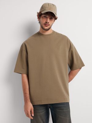 Men's Markham Heavy Weight Oversized Interlock Brown T-shirt