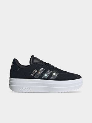 Junior Grade-School adidas VL Court Bold Black/Silver/White Sneakers