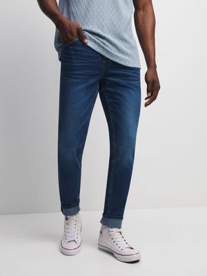 Jet Men's Mid Blue Skinny Jeans