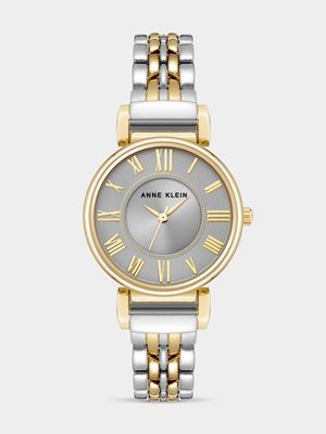 Anne Klein Round Gold Plated Two Tone Bracelet Watch