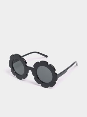 Jet Younger Girls Black Sunflower Sunglasses