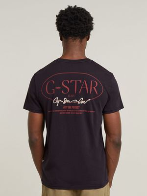 G-Star Men's Circle Back Graphic Dark Black T-Shirt