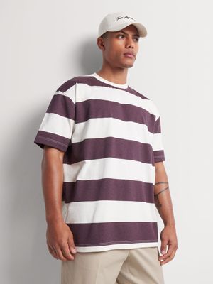 Men's Markham Bold Stripe Purple/White T-Shirt