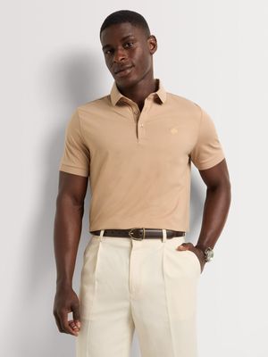 Fabiani Men's Plain Natural Mercerized Polo Golfer