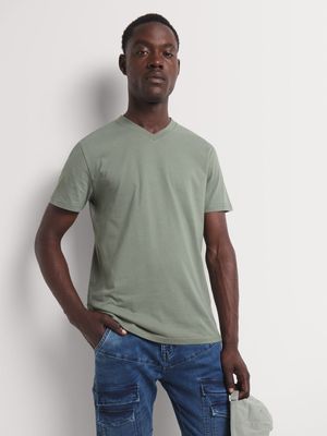 Men's Markham V-Neck Olive Green T-Shirt