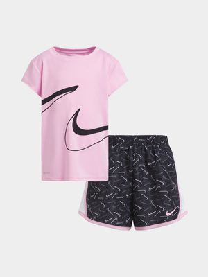 Nike Girls Swoosh Logo Tempo Set Lilac - Cotton Twinset