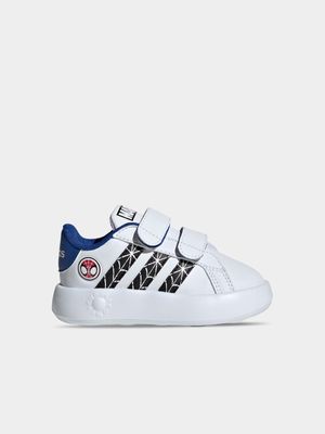 Junior Infant adidas Grand Court Spiderman White/Black/Blue Sneakers