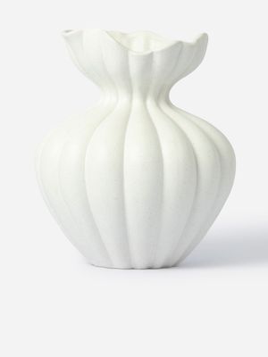 Organic Ribbed Ceramic Onion Vase 20.5 x 23.5cm