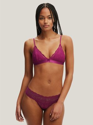 Women's Cotton On Purple Everyday Lace G String Briefs