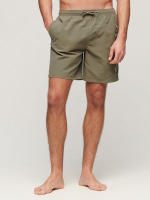 Men's Superdry Green Premium Emb 17" Swim Shorts