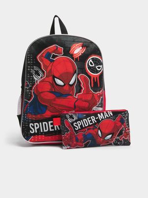 Jet Kids Red/Black Spiderman School Bag