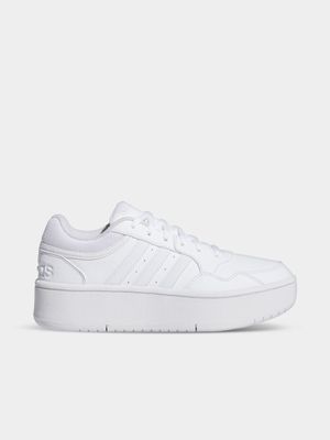 Junior Grade-School adidas Hoops 3.0 Bold White Sneakers