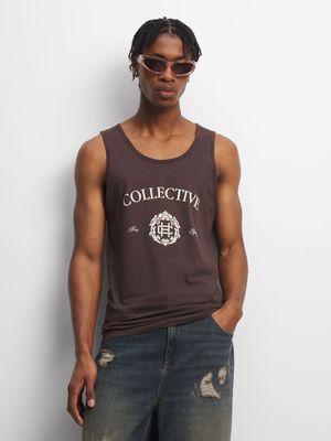 Men's Brown Graphic Vest