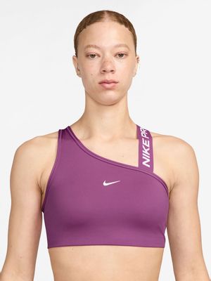 Womens Nike Pro Swoosh Asymmetrical Medium Support Hot Fuchsia Sports Bra