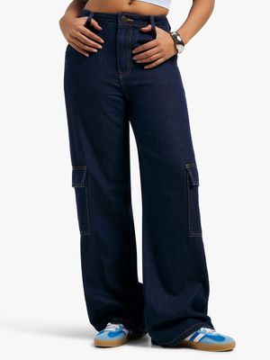 Women's Dark Wash Carpenter Jeans