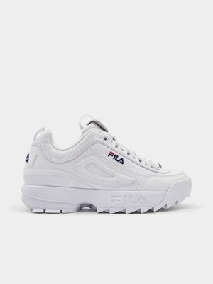 Women's Fila Disruptor II White/Red/Navy Sneakers