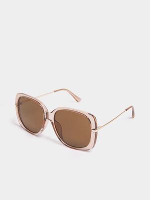 Women's Rose Gold Square Sunglasses