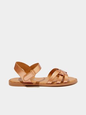 Cotton On Kids  Gold Georgie Cross Over Sandals