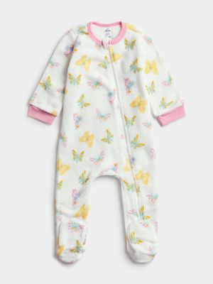 Jet Infant Girls Butterflies Fleece Sleepsuit