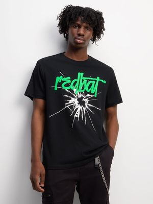 Redbat Men's Black Graphic T-Shirt