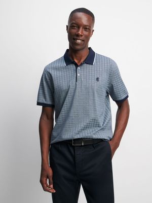 Men's Pringle Blue Eben Mercerized Golfer