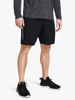 Mens Under Armour Woven Wordmark Black Shorts