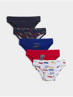 Jet Younger Boys Multicolour 5 Pack Racing Cars Briefs