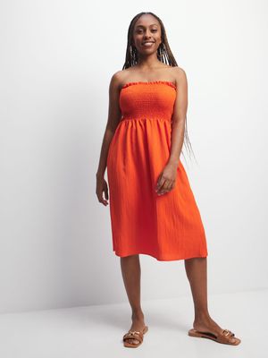 Jet Women's Orange Boobtube Dress