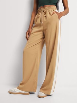 WIDE LEG SIENNA CONTRAST SIDE PANEL ECRU/WHT