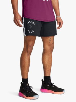 Mens Under Armour Project Rock Black Mesh Shorts