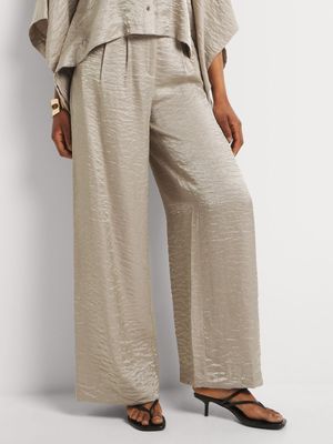 Luella Shimmer Wide Leg Pleated Pants