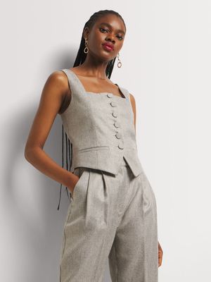 Luella Lurex Square Neck Suiting Waistcoat