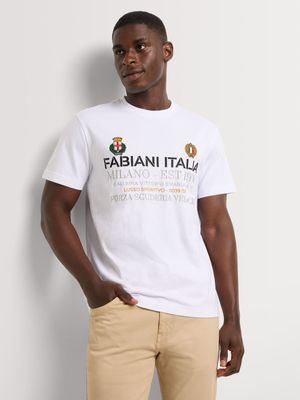 Fabiani Men's White Applique Heritage T-shirt