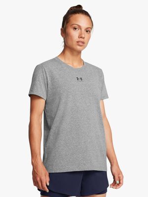 Womens Under Armour Campus Core Grey Short Sleeve Top