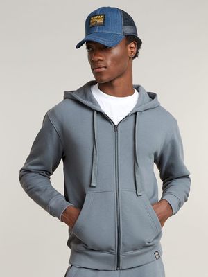 G-Star Men's Essential Loose Zip Thru Hooded Grey Sweater