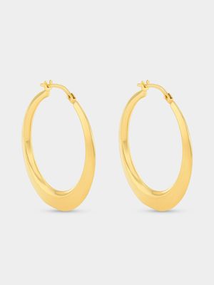 9ct Yellow Gold Graduated Hoop Earrings