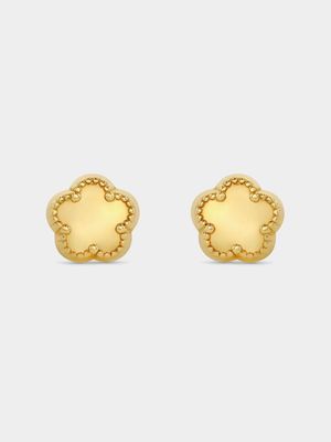 Yellow Gold Clover Stud Earrings