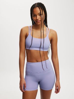 Women's Cotton On Purple Strappy Sports Crop Top