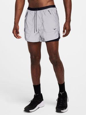 Mens Nike Running Division 4" Dri-FIT ADV Reflective 2-in-1 Silver Running Shorts