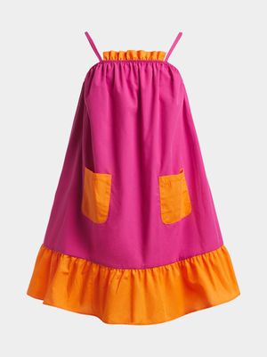 Jet Younger Girls Pink/Orange Dress