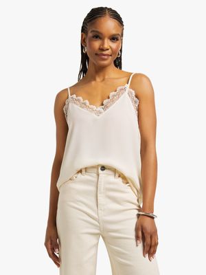 Jet Women's Cream Chiffon Cami Top