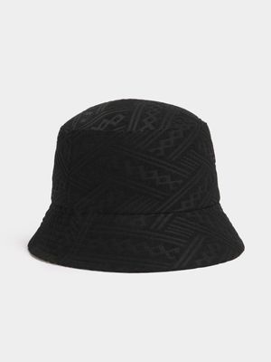 Jet Women's Black Embossed Towelling Buckey Hat