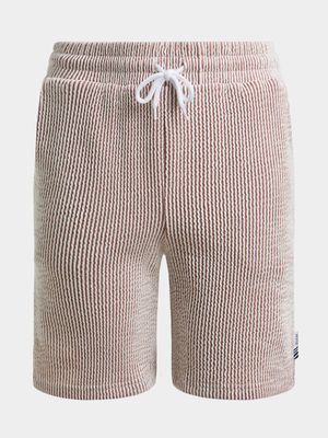 Jet Younger Boys Rust Textured Shorts