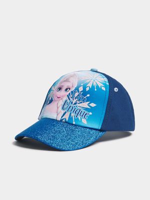 Jet Younger Girls Blue Glitter Frozen Peak Cap