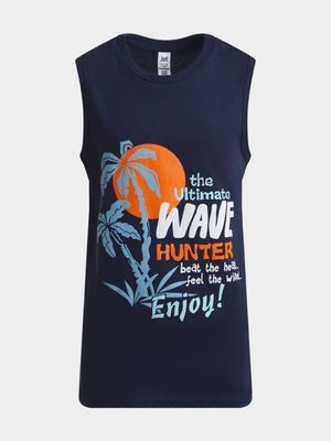 Jet Younger Boys Navy Wave Hunter Vest